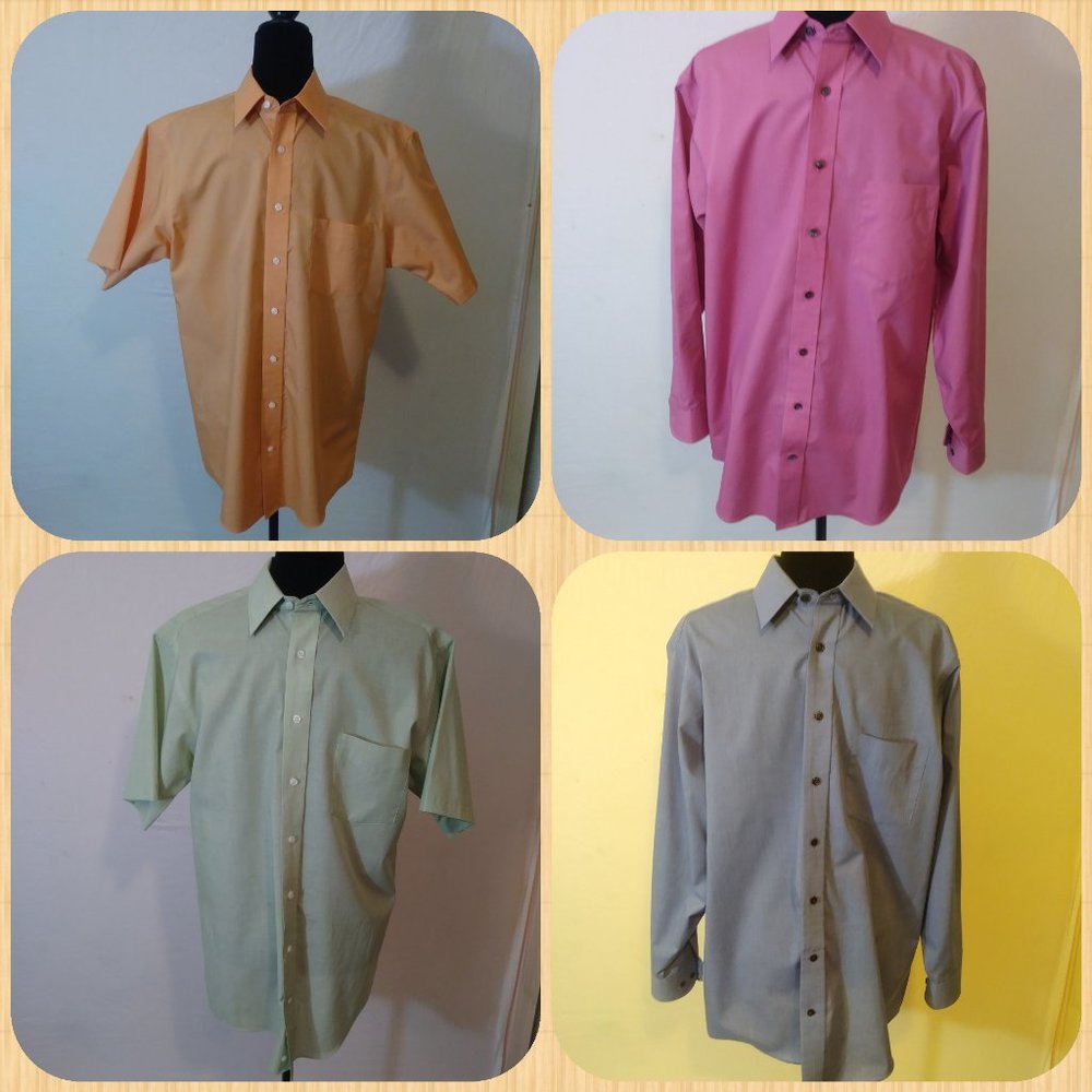 4 Stafford Dress Shirts 15 1/2